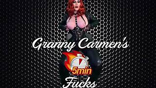 granny carmens christmas in july dildo blacked cum