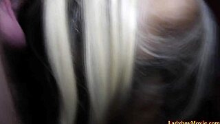 blonde ladyboy sucks dick then gets fucked