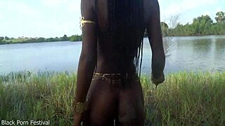 I spot this hot skinny african girl naked hunting dick outdoors