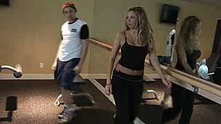 blonde milf BENT OVER with CUM dripping on BIG TITS