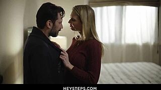 blonde ashley lane teases tommy in bedroom with deep kisses and pussy play