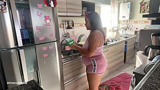 chubby girl makes cute cupcakes with accidental funny moments