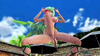 sanae futanari shakes ass in erotic dance