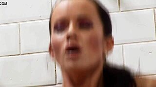 girls lose control sucking and fucking in steamy bathroom chaos!