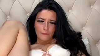 Horny british exchange student plays with toys until she squirts