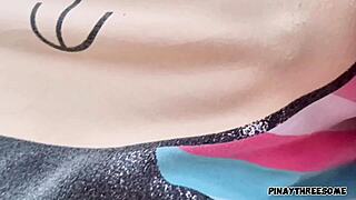 Hole in panty of my step mom cheating with neighbour