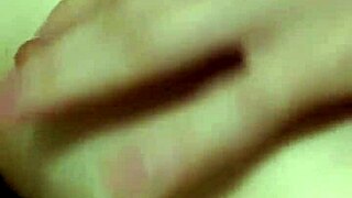 Brunette rubs pussy on pillow pov