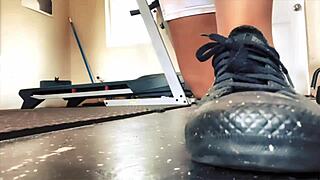 Giantess Tall Workout Voyeur Fetish Scene