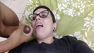 Crossdresser enjoys hot reality session and finishes with cum