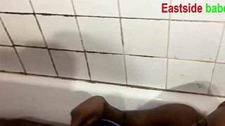 She was at the bathroom masturbating for hot sex