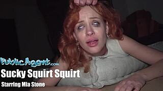 Public agent ginger haired babe squirts all over my cock