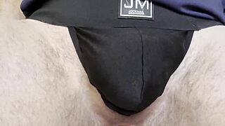 Large anal toy impales solo boy