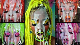 Compilation about blowjob futanaria face semen body semen and high-heels