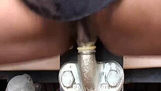 African babe gets backseat fucked on safari