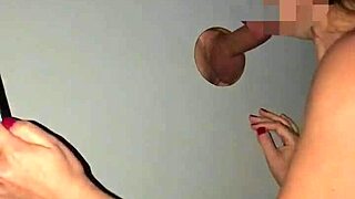 Amateur wife visits local gloryhole for fun