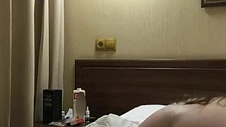 Brunette rubs pussy on pillow pov