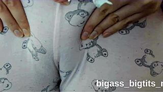 curvy latina rubs pussy in pajamas