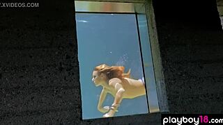 Redhead Milf Poses Naked Outdoor By Pool