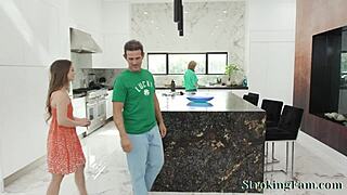Small Tits Teen Fucks Hard In Kitchen