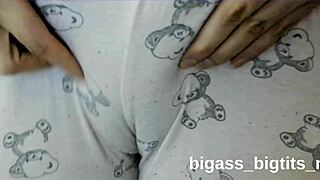 curvy latina rubs pussy in pajamas