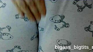 curvy latina rubs pussy in pajamas