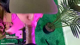 brazilian babe tries to deepthroat a big cock