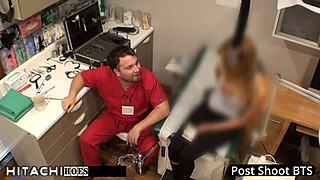 human guinea pig gets mandatory hitachi orgasms from doctor