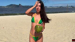 Brazilian Girl Swallows Cum On Holiday