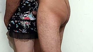 Neighbor visit leads to standing sex while husband sleeps