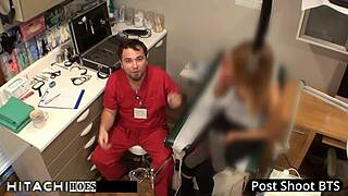 human guinea pig gets mandatory hitachi orgasms from doctor