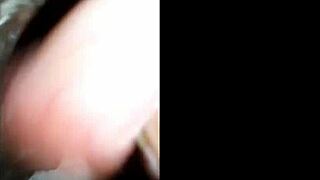 pretty girl licks wet pussy lips in bathroom