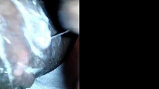 pretty girl licks wet pussy lips in bathroom