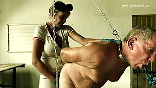 Dominatrix mistress april shows rosies fresh pussy piercing up close