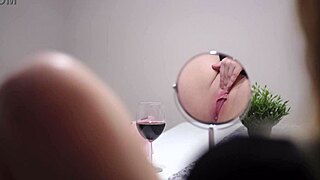 person records a private mirror moment