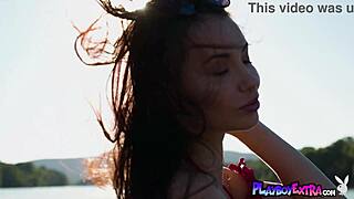 Petite czech teen stripping and posing naked at beach
