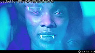 Lesbian joi threesome ebony vampire master turns blonde teen into her mesmerized sex slaves