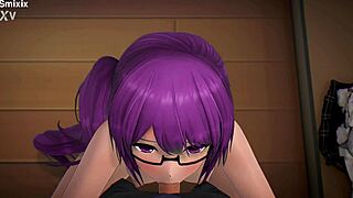 kagura suzu blowjob facial hentai mmd