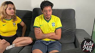 I got nervous and went straight down on a cock to calm myself down during the brazil world cup match