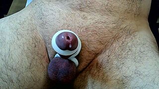 three rings create extreme cumshots in closeup solo