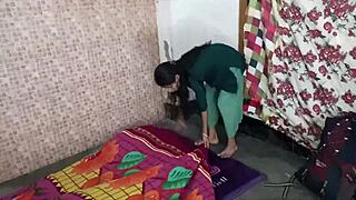 Boyfriend and girlfriend enjoy wild passionate bedroom sex