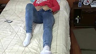 I enjoy my stepmother while she rests and masturbates very excited she moans asking for cock