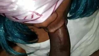 blindfold wack head for such a pretty hard dick