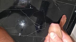 Solo masturbation with big load pov