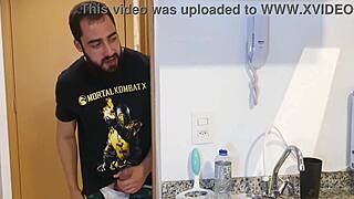 Latina milf takes deepthroat in kitchen with big cock