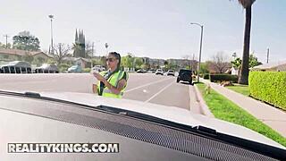 Meter maid joins madison wilde for public fun