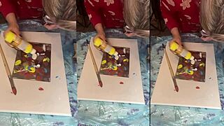 In big eyeglasses asmr acrylic art bloom in the mist part 1
