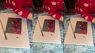 In big eyeglasses asmr acrylic art bloom in the mist part 1